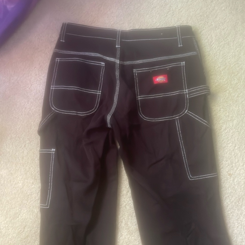 black long dickies with contract stitching